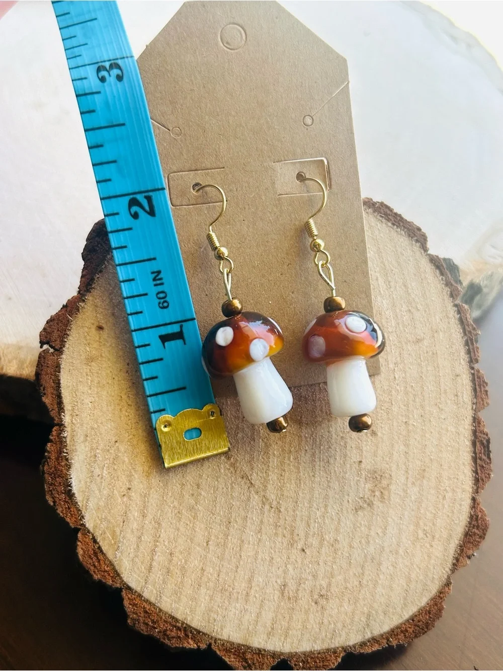 Mushroom Dangle Earrings Cottagecore Boho Witchy Jewelry